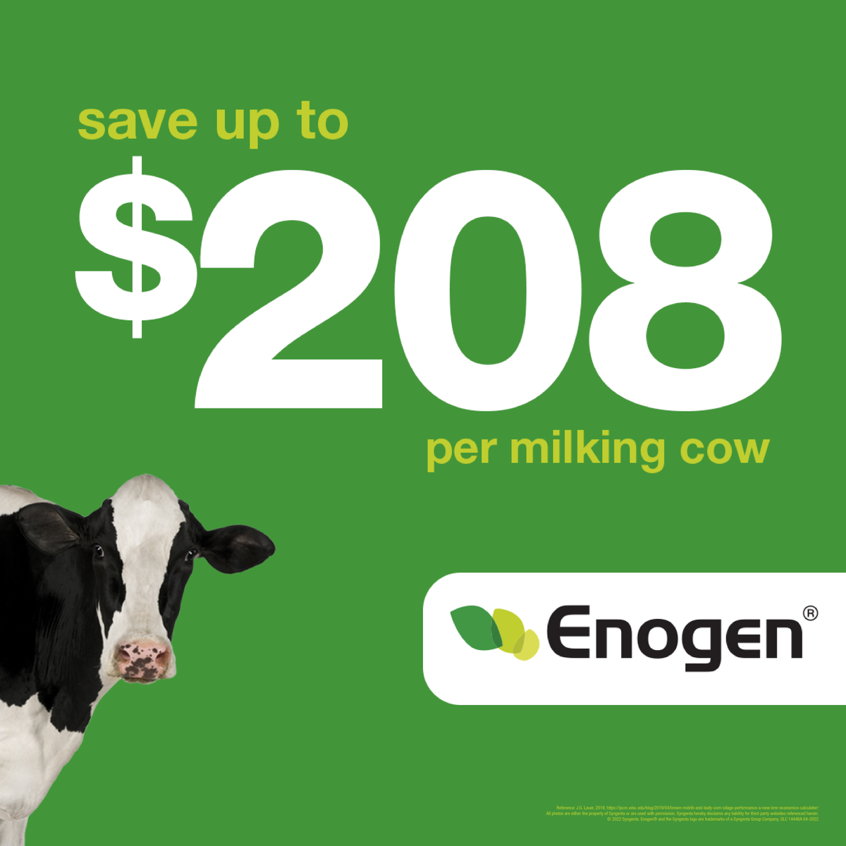 🚨 You heard it here first 🚨 New research finds that in a comparison of Enogen corn for livestock feed versus traditional feed products, a U.S. dairy farm op. could potentially yield a financial savings of $132 to $208 per milking cow 🐄 Read more at syngenta-us.com/newsroom/news_…