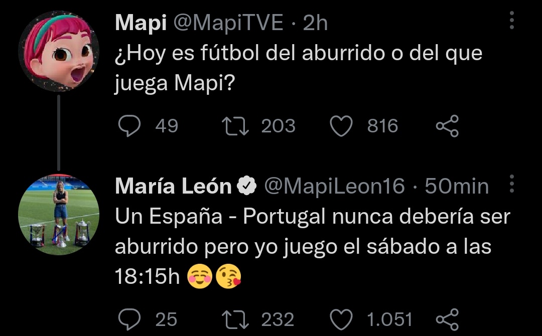 pelitanse's tweet photo. Esto es historia de España. Mapi de tv y Mapi mejor defensa del mundo unidas.
@MapiTVE
@MapiLeon16
#Mapirtve #MapiLeon https://t.co/dSfQJm0TOS