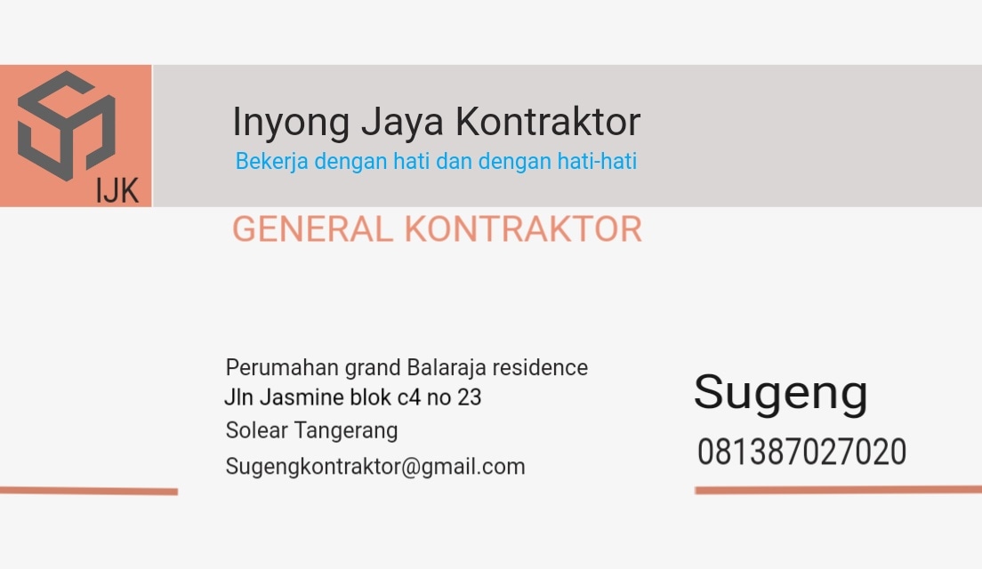 Yang lagi mau bikin rumah silahkan kontak, 
Yang nelum bangun...simpen aja dulu kontaknya 
Biar nanti kalu udah mau ngebangun tinggal kring