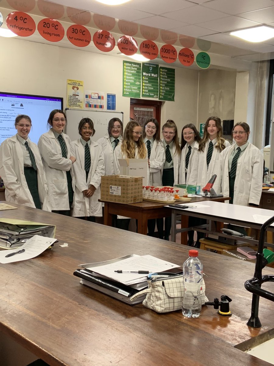 Year 13 today, very excited about their new lab coats!