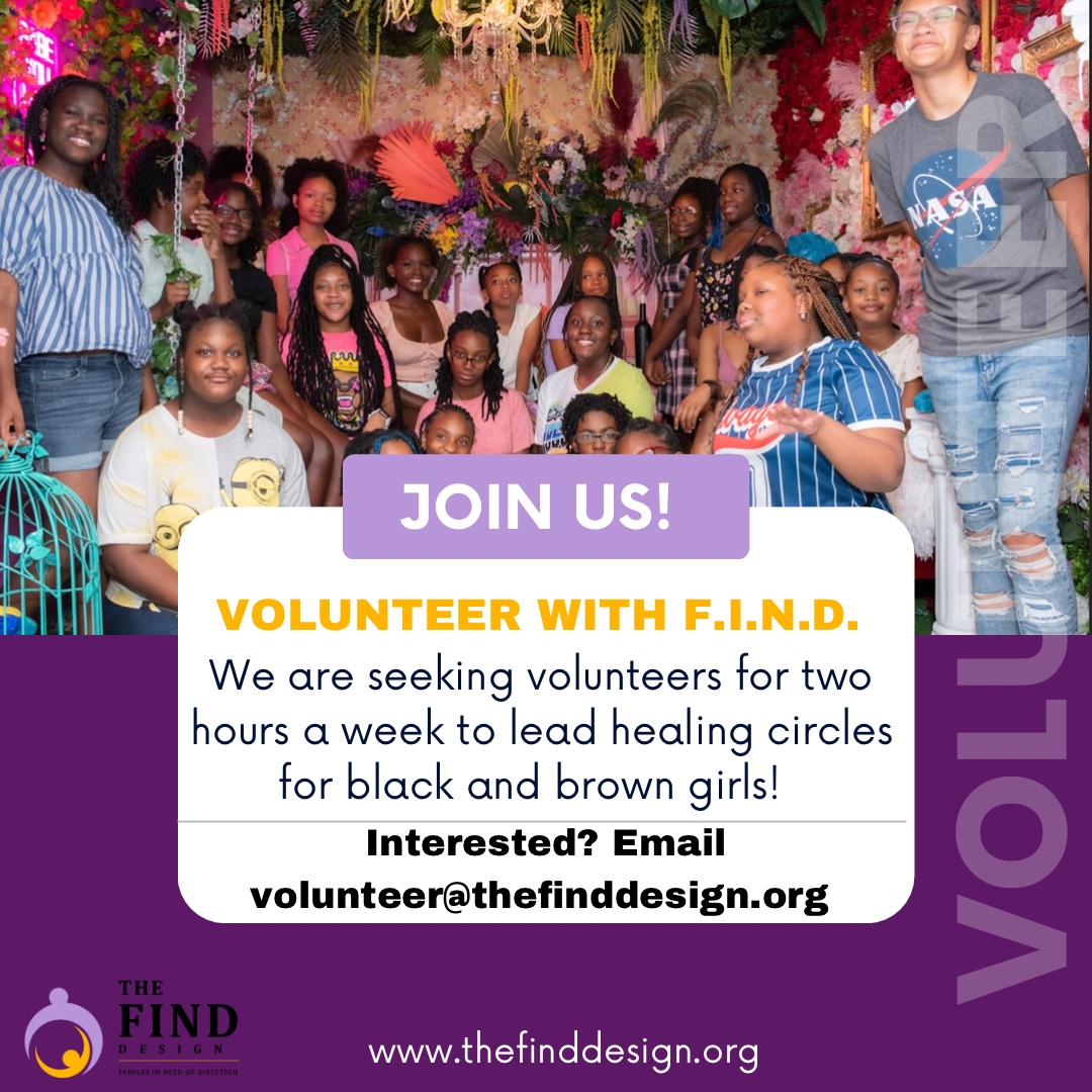TheFindDesign's tweet photo. Volunteers would be responsible for committing to two hours a week to help facilitate a in school session. We will also work to place said volunteers at a school nearest to them. We would love to have you! Email volunteer@thefinddesign.org for more information! 💜😌👏🏾✨ https://t.co/PmnK5sKP8g