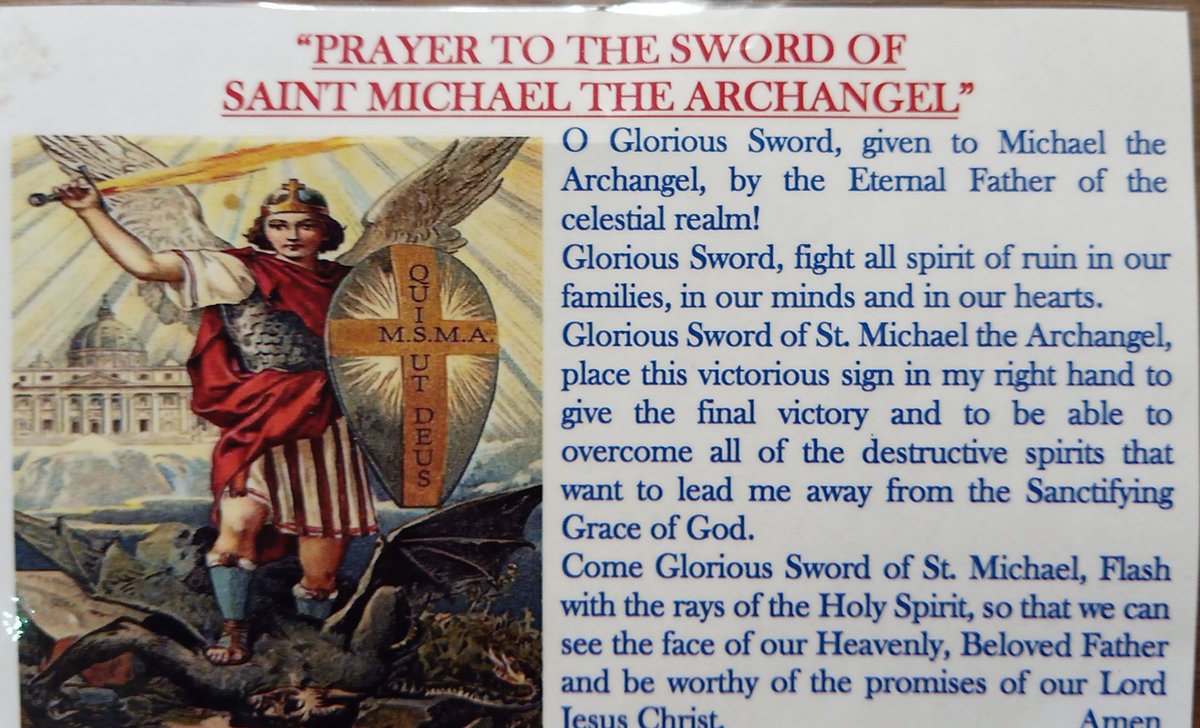 JohnZwicker1's tweet photo. The #StainedGlassWindows in this Parish are magnificent (photos another day)
#StMichael was recently restored & soon, a pilgrim #StMichaelSword from, I think, #MountStMichael, will be securely displayed
#SaintMichael, pray for us https://t.co/NFuvR6TXWl