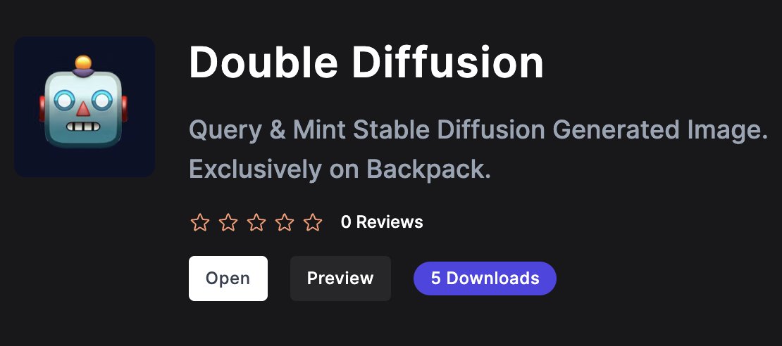 Let's test out the coolest intern project in crypto.

Double Diffusion by <a href="/gajeshnaik/">Gajesh Naik</a> on <a href="/xNFT_Backpack/">Backpack 🎒</a>.