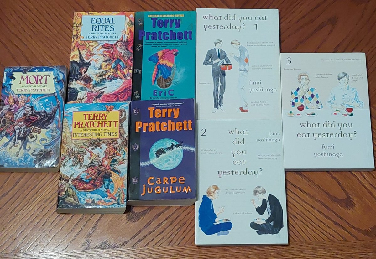A fun perk of volunteering at the library book sale is you get first dibs on merchandise I have, of course, immediately gone mad with power ✨️