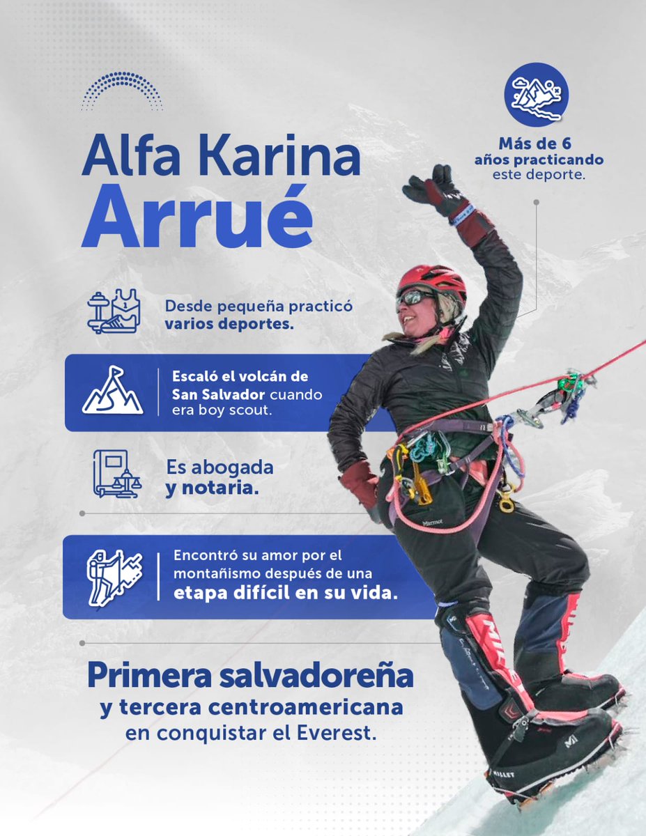 #Plenaria74✍️🏻 <a href="/alfa_arrue/">Alfa Karina Arrué</a> es una deportista tecleña que durante su niñez y adolescencia practicó distintas disciplinas y se apasionó por el montañismo.

Conoce su trayectoria que la hacen merecedora de la mayor condecoración honorífica que entregamos a los salvadoreños. 👇🏻
