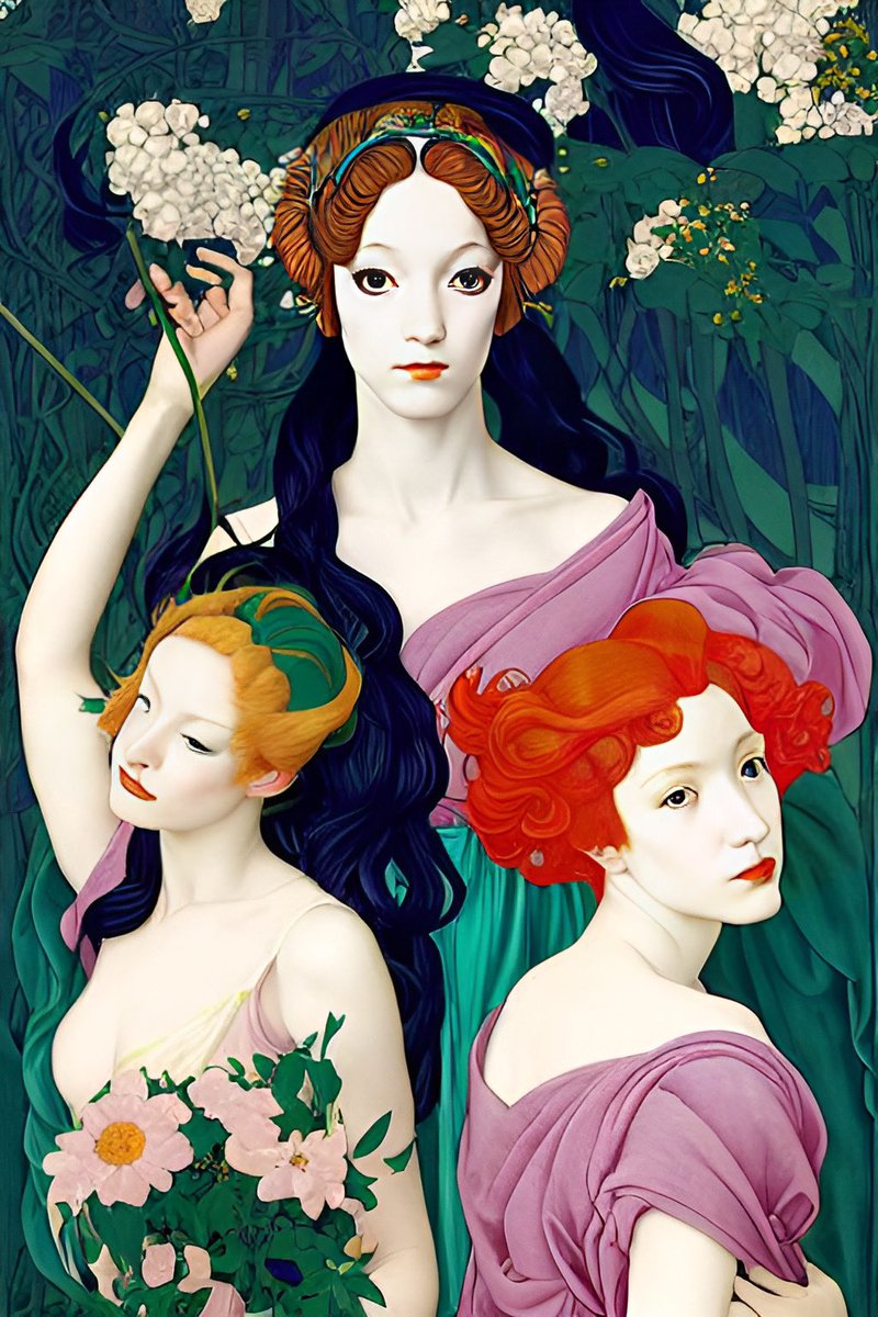 <a href="/obscuradao/">Obscura</a> <a href="/MecenateFineArt/">Mecenate Fine Art - NFT Gallery</a> These works are my most ambitious AI works to date. “Primavera”, on the left, was chosen as a top 30 winner by <a href="/ClaireSilver12/">Claire Silver 🌸</a>, in her 1st AI competition. On the left, a 2nd work from the series (unminted). I am strongly inspired by Early Italian Renaissance &amp; classical painting
