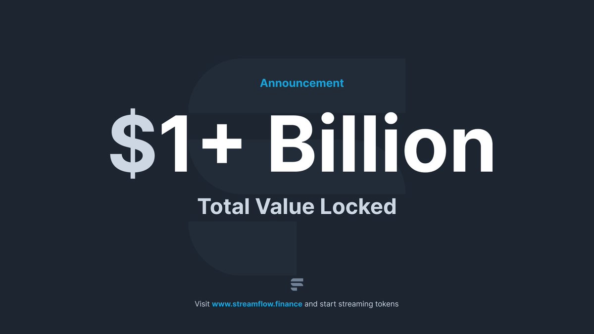 streamflow_fi's tweet photo. 🚨Streamorss!!!

We've just reached over $1B in TVL🚀

Thank you to all of our partners &amp; contributors! 🤝 Looking forward to more growth and collaboration within the #Solana ecosystem. https://t.co/tJ7gJ43VHf