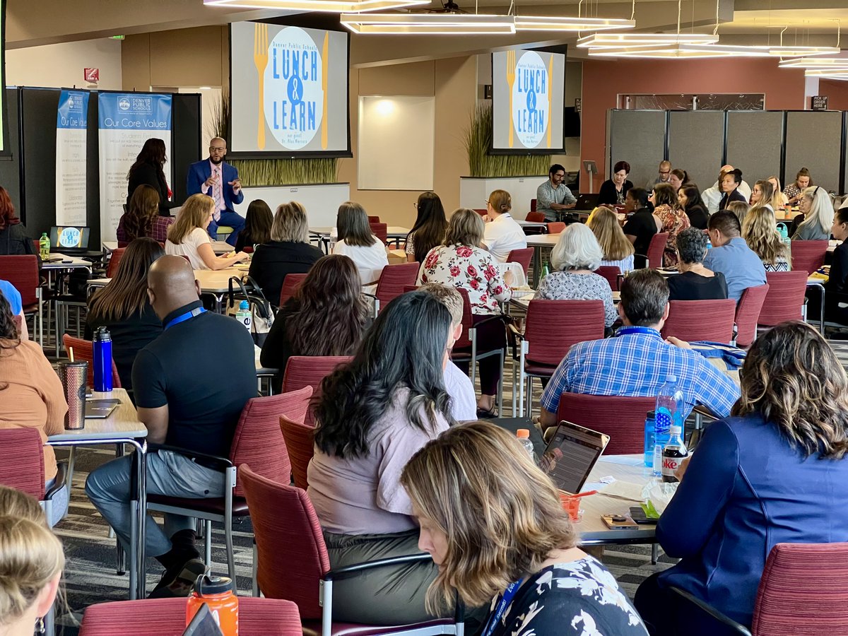 dps_k12's tweet photo. We had our very first Lunch & Learn ๐ฝ๏ธ EVER this afternoon! #TeamDPS enjoyed reflecting on important leaders in our lives and got to know our own leader, @DrAlexMarrero, a bit better as he shared with us his life experiences and personal leadership journey. #DPSTogether https://t.co/tKwPE8nm7L