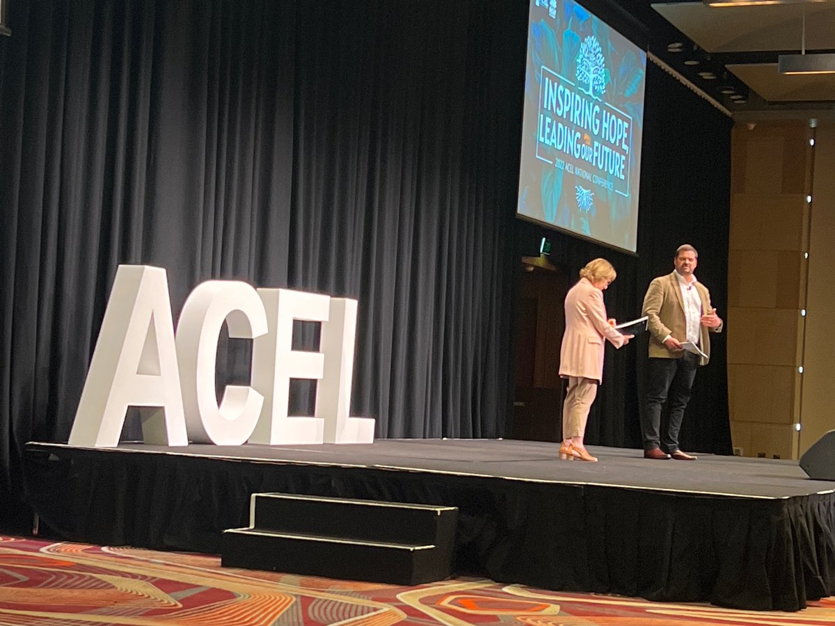 yagerk's tweet photo. @acelaustralia Inspiring talk by Adam Voigt.  Education must always be about the people - the students, staff and parents. https://t.co/eV3FvLpulK