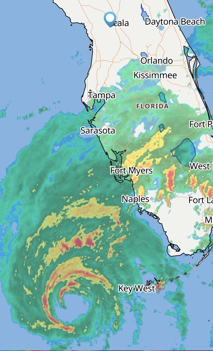 JoeCallaWorld's tweet image. Here comes Ian. Weather will begin deteriorating Wednesday afternoon and not get better until Friday. Stay safe everyone. #Ocala #Marion