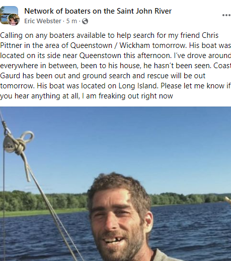 DeniseMiller76's tweet photo. They are looking for help to locate this fellow up near Wickham. His sailboat was found but he has not been located. #NB https://t.co/dE79zHj6iV