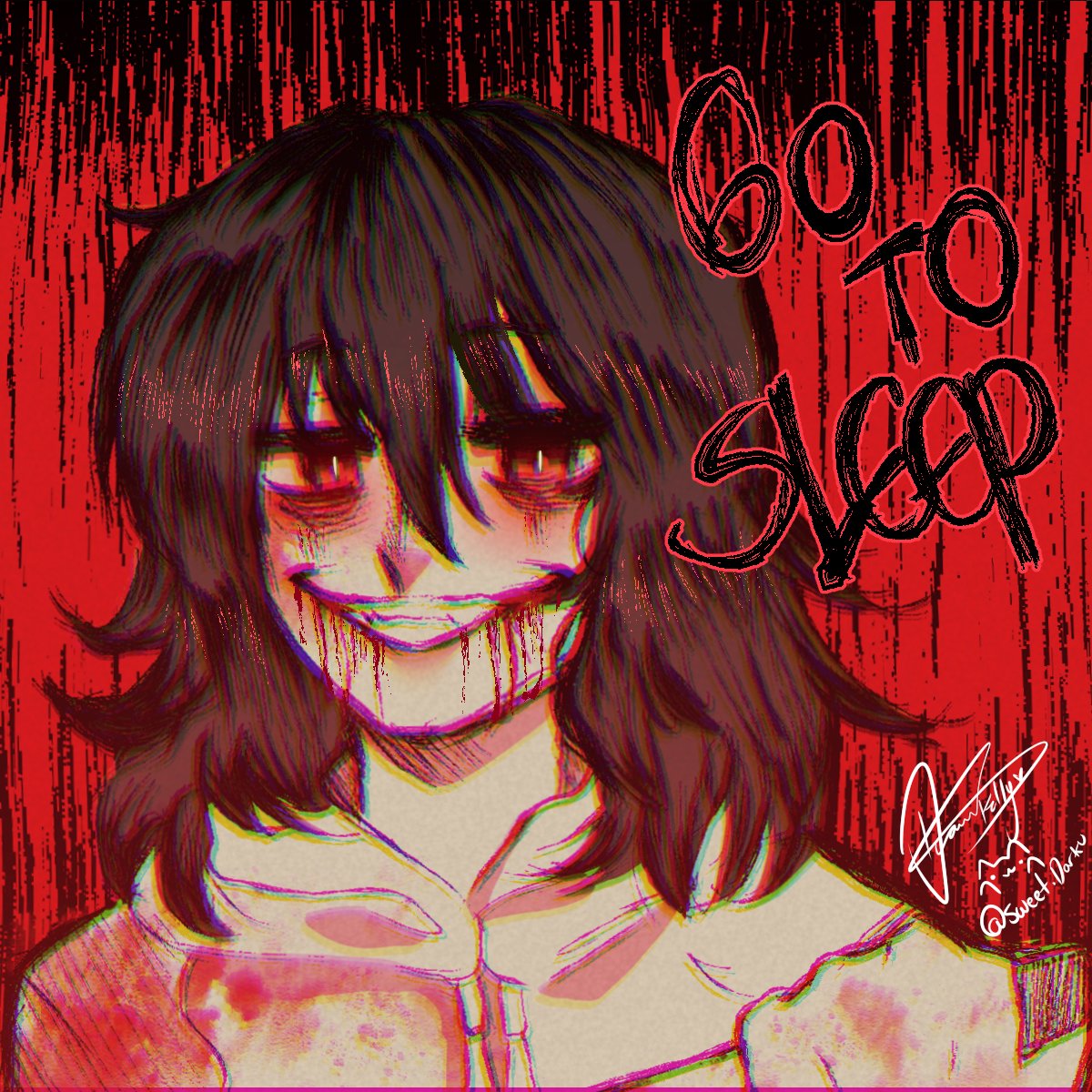 Sweet_Darku's tweet photo. "Why aren't u in bed?.."

#creepypasta #art #HorrorArt #gore https://t.co/RZmWBIjrsu