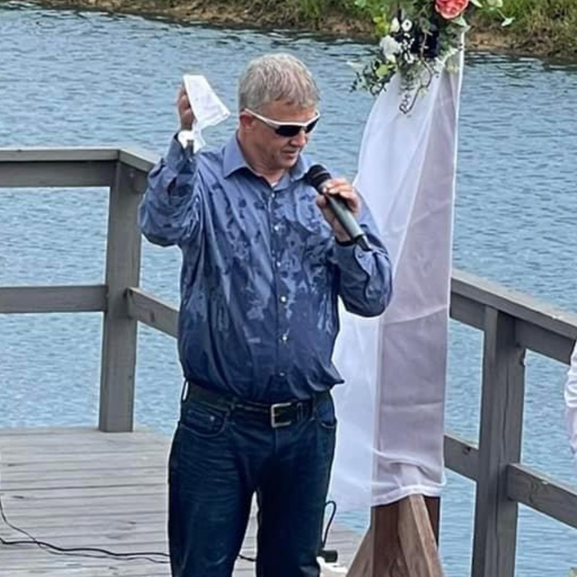 Wedding Preacher Takes A Plunge