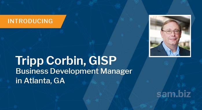 SAMCOMPANIES's tweet photo. We are pleased to announce that #GIS expert and author Tripp Corbin, GISP, has joined the SAM team as a Business Development Manager based in our Atlanta, Georgia office. Read the full announcement:  https://t.co/3KTCKihFWO #SAMCompanies https://t.co/HM1MlqxwtA