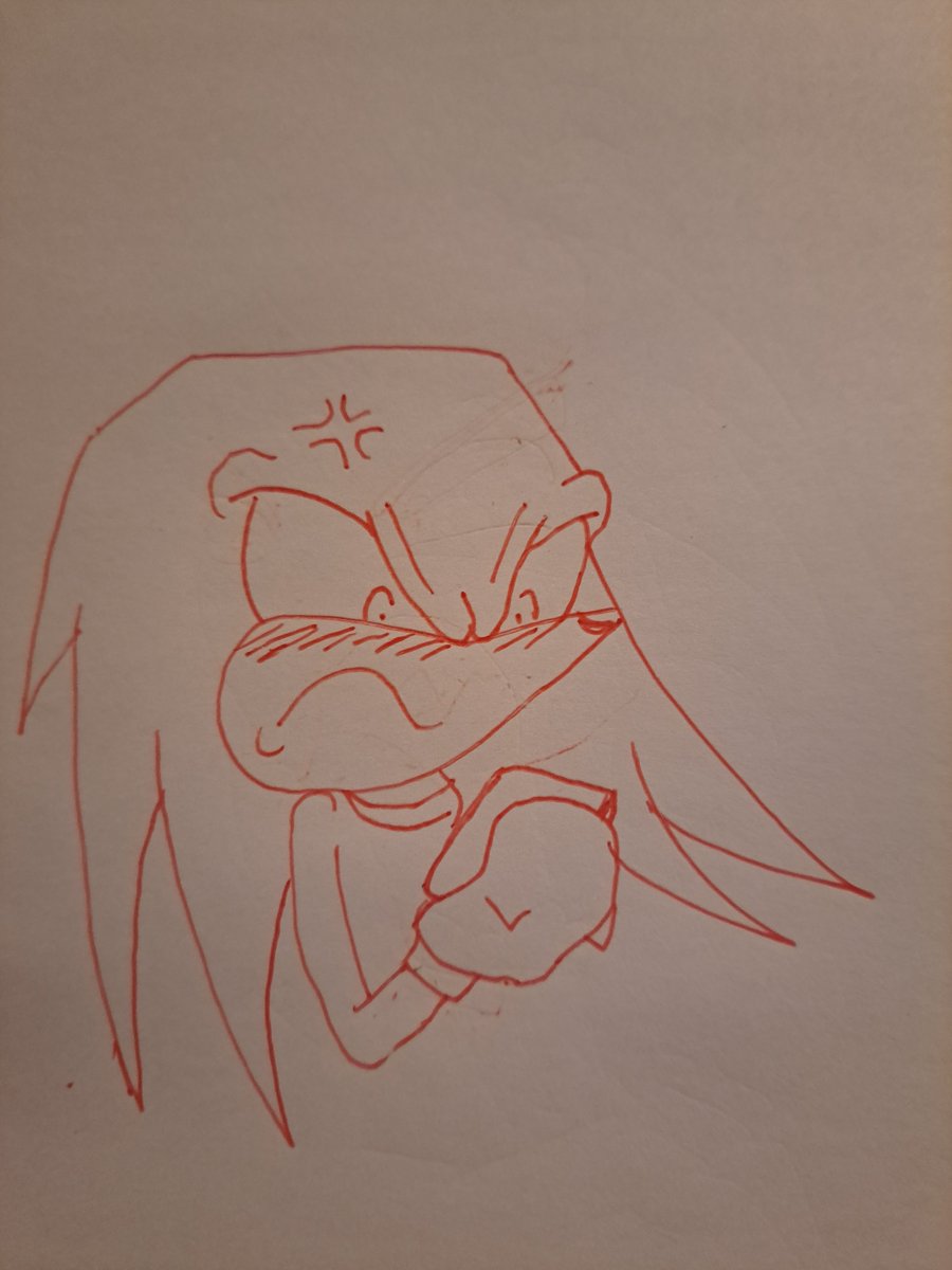 Emz1ng's tweet photo. And just in case that doesn't count as a proper Knuckles, here's Knuckles' reaction to being Tomato!
#KnucklesMonth https://t.co/CR0p8HbADs