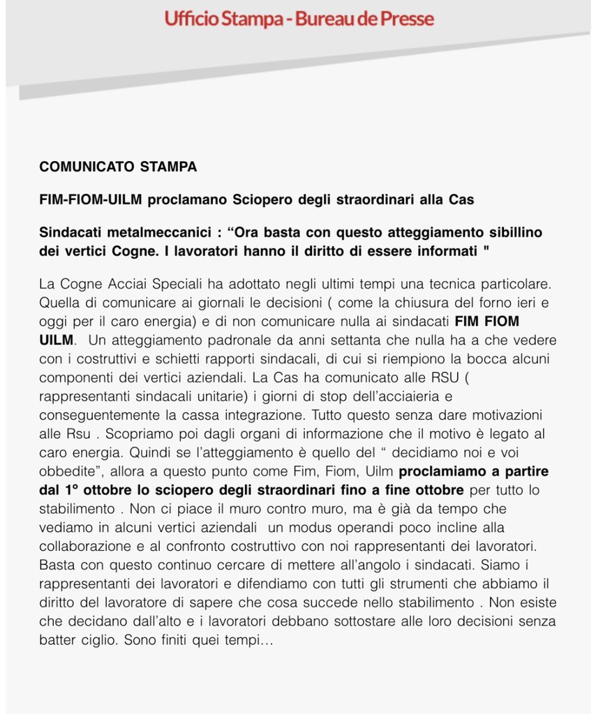 AostaFiom's tweet photo. E sciopero sia!Quello strano e fastidioso modo di cercare di tenere ai margini i rappresentanti dei lavoratori. Da un po’ di tempo è il modus operandi della Cogne Acciai Speciali #Vda #Aosta E noi rispondiamo così ⤵️@fiomnet @Depalma_michele @collettiva_news https://t.co/0EgCpABri3