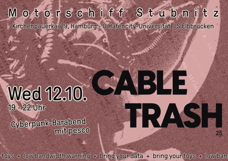 Liebe Gemeinde,

aus Termingruenden und allgemeinem FUBAR muss der Cyberpunk Barabend in diesem Monat ausfallen. :.(

Zum Ausgleich ist der Oktober-Termin schon Mitte des Monats, am Mittwoch den 12.10., in zwei Wochen!

Ich bin ab 18 Uhr an Bord, Bar 19-22, Rausschmiss um 23 Uhr.