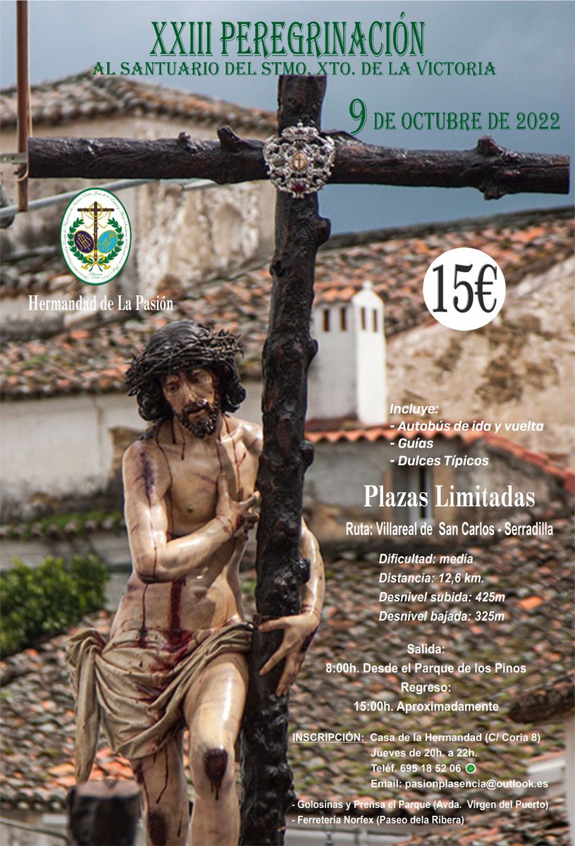 PasionPlasencia's tweet photo. XXIII PERENIGRACION AL SANTUARIO DEL STMO. XTO. DE LA VICTORIA https://t.co/0TJA6sBA0Y