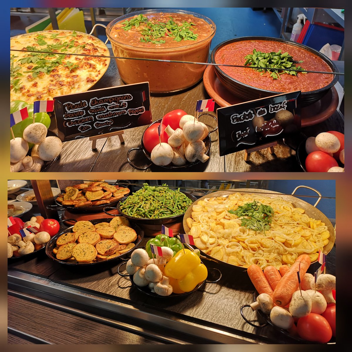 French themed food today <a href="/HabsAdamsGS/">Haberdashers' Adams</a> supporting #EuropeanLanguageDay2022 <a href="/HA_FrenchDept/">HA_FrenchDept</a> <a href="/HA_GermanDept/">HA_GermanDept</a> food was enjoyed by all. On to tomorrow for our next country theme. @sampeate29 <a href="/Magsheadchef/">Margaret Obrien</a> @Academy_Food_UK @ServestFoodCo <a href="/AtalianServest/">AtalianServest</a> #teamwork 🇫🇷🇫🇷🇫🇷🇫🇷🇫🇷🇫🇷🇫🇷