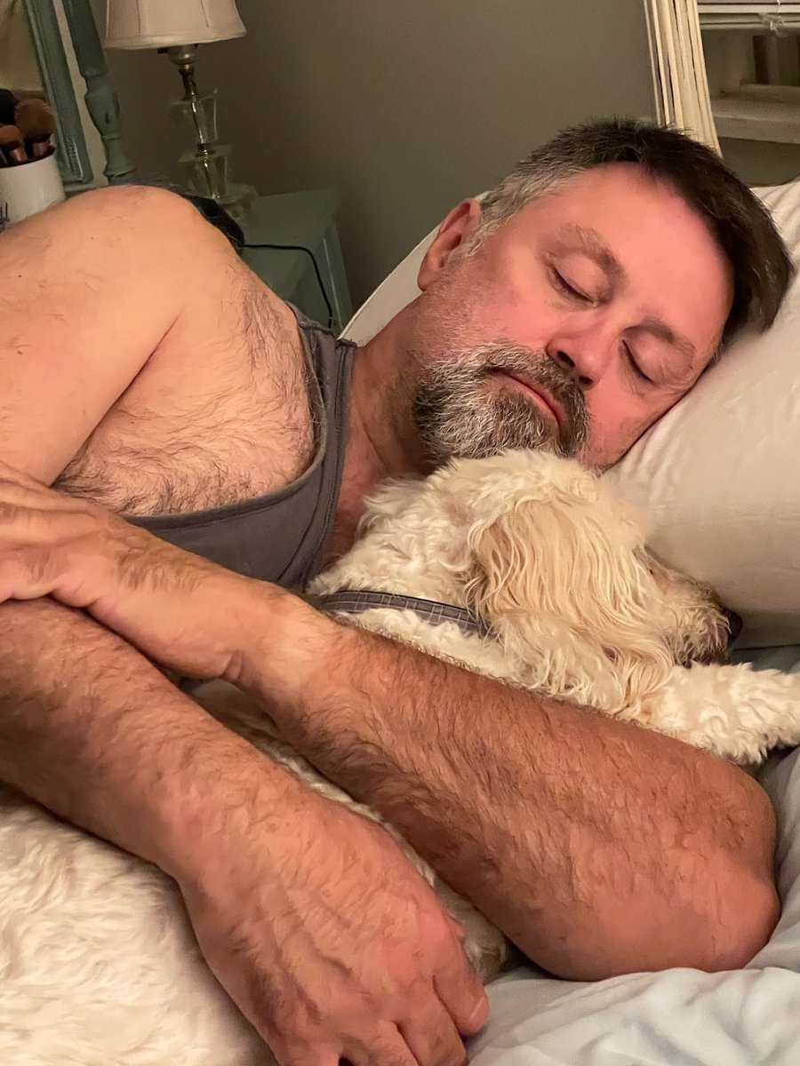 Taking a break from writing for a bit. Traveling to the NW to visit family and work on building a long-awaited cabin. Came back two nights ago after the weekend, and my little fur buddy missed me bunches. Exhausted, we fell asleep like this.