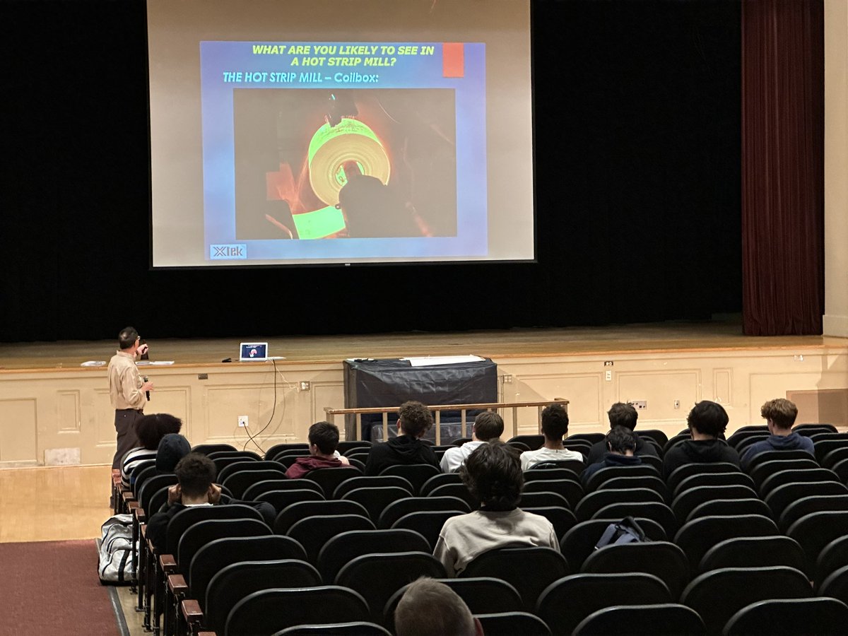 Engineering students learned about the steel industry today <a href="/LibertyHigh/">Liberty High School</a> from our guest speaker, Mr. Jose De Jesus #CommunityPartners #BuildingBethlehem