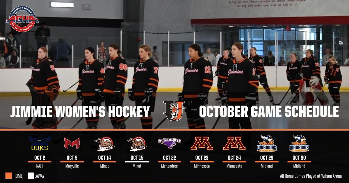 uj_whockey's tweet photo. Check out our schedule for October 👀

@achawomensd1 @JimmieAthletics https://t.co/zPs5fKzuoc