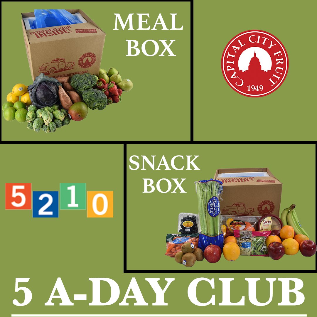 We are pleased to announce our partnership with the Iowa Healthiest State 5-2-1-0 Healthy Choices Count.  Choose from our Snack Box for families on the go or our Meal Box full of produce to complete your own recipes. Visit capitalcityfruit.com/shop/5-a-day-c… for more information.