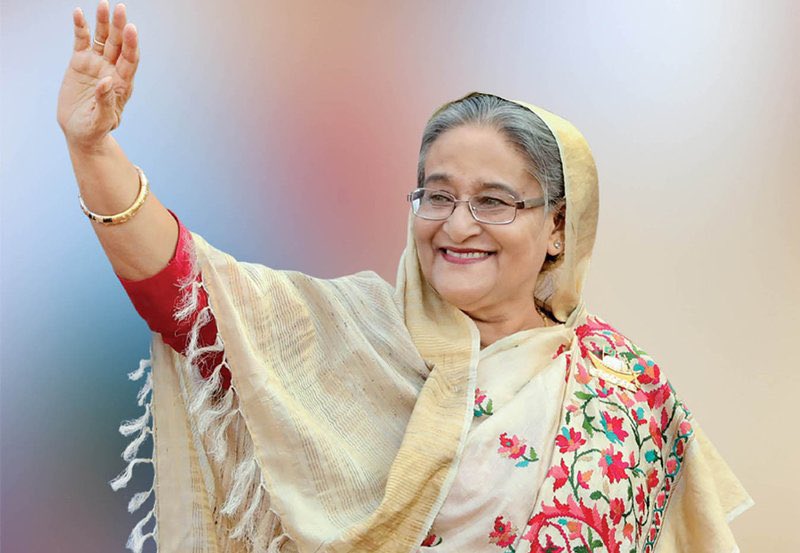 SayNo2Militency's tweet photo. She is the leader of the people, the torchbearer of the ideology of #Bangabandhu and the architect of modern #Bangladesh. She survived 19 attacks on her life. She turned 🇧🇩 into a development model. Her journey is nothing less than an epic. 
Happy Birthday, #SheikhHasina https://t.co/G0ZjN6KQSA