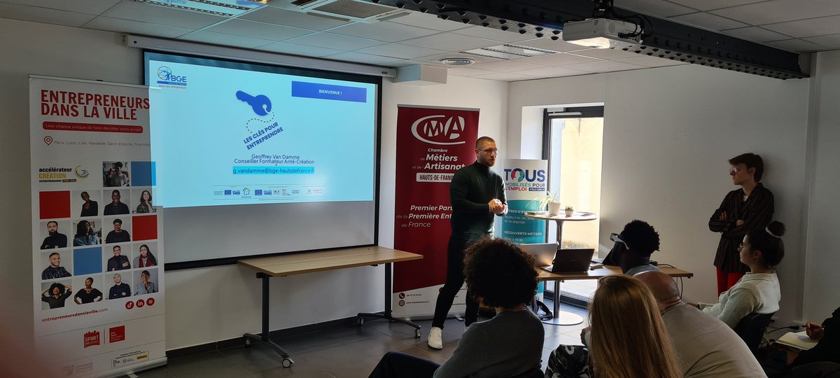 myriam__PE's tweet photo. J2️⃣ #restart merci à @CMA_HdF @bgehdf et #entrepreuneursdanslaville venus rencontrer 15 demandeurs d'emploi! ✅️ 2 créateurs ont partagé leur vécu et transmis leur passion et leur énergie! Qui mieux que celui qui a créé pour parler d' #entrepreneuriat ❓️ https://t.co/6pUiPjjIMx
