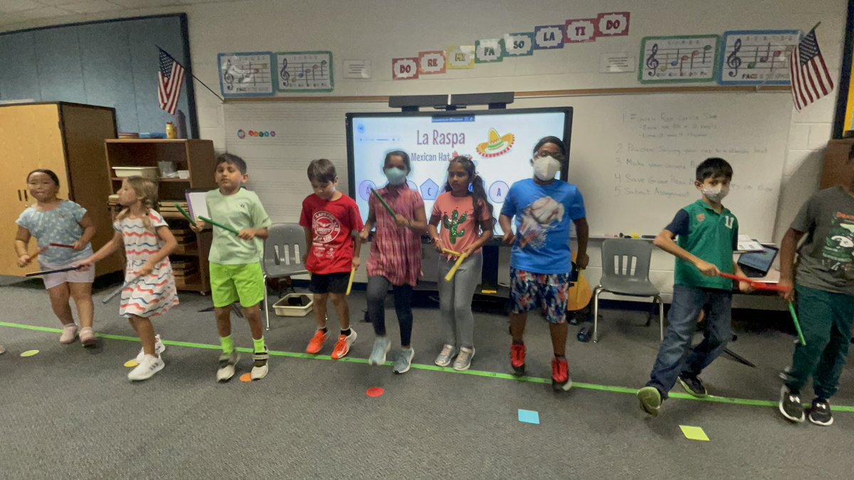 We are dancing our way through Hispanic Heritage Month! 3rd grade rocked the Mexican folk song and dance “La Raspa.” Check out our new cultural calendar board to see what other Hispanic music and dances we are learning about this month. <a href="/MsDeMemberMusic/">Grace DeMember</a>