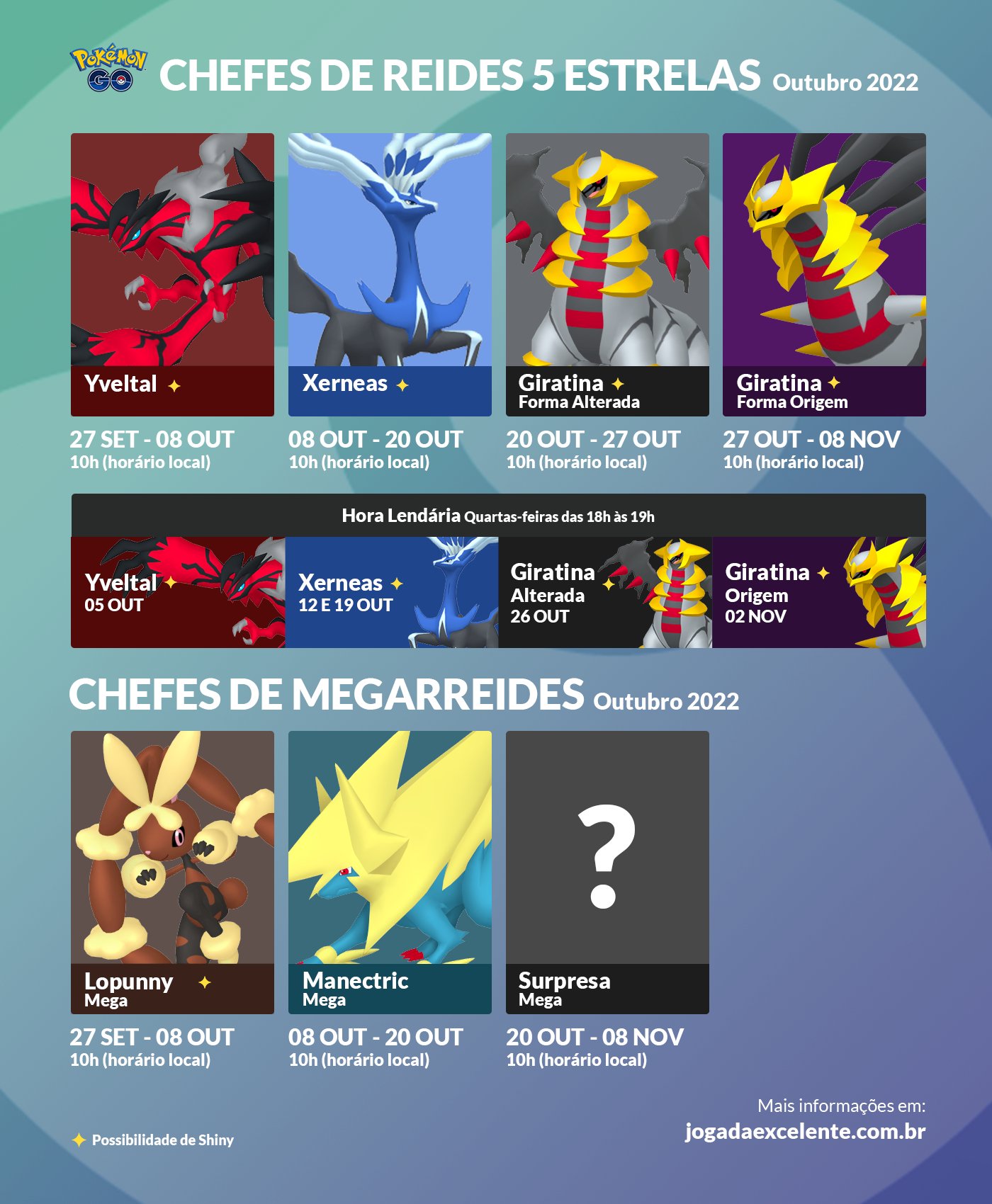 Jogada Excelente on X: Pokémon GO: Xerneas, Giratina Forma