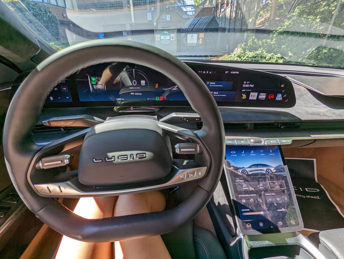 AutoHouseTech's tweet image. Putting our KPI knowledge to the test - thanks for the test drive around beautiful Vancouver BC - @LucidMotors
