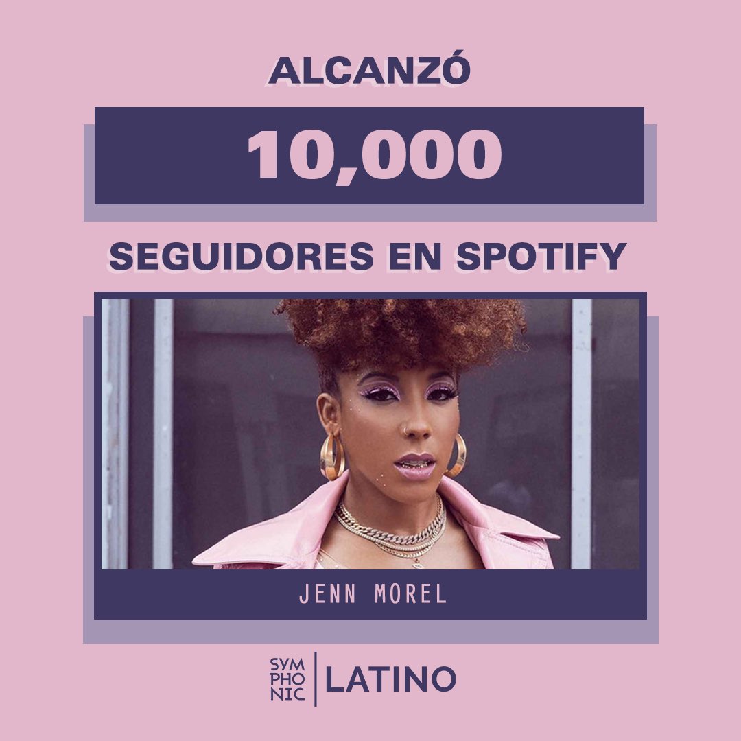 SymphonicLatino's tweet image. ¡Felicitaciones @JennMorelFlow por alcanzar los 10,000 seguidores en @spotify! 💯 Gracias por dejarnos ser parte de esta historia ❤️