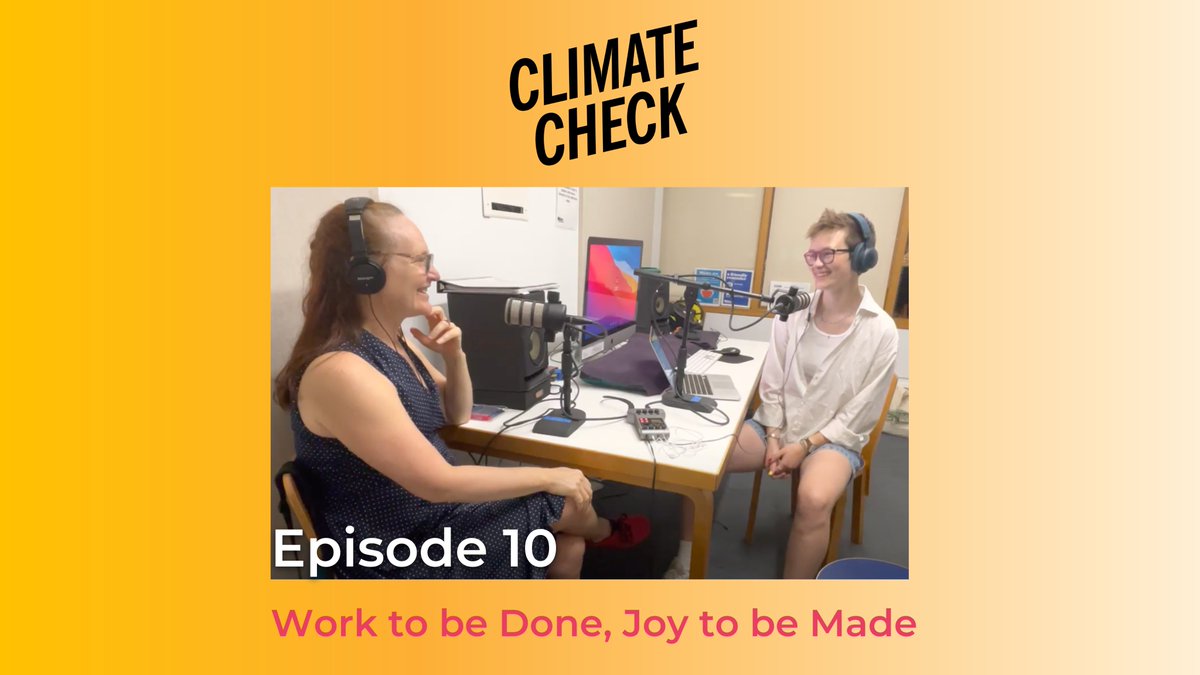 We’re switching things up for Climate Check’s 1st anniversary! Recorded at the <a href="/BKLYNlibrary/">Brooklyn Public Library</a>, our communications &amp; marketing lead, @brynn_fb interviews our usual host, Eva for our 10th episode, "Work to be Done, Joy to be Made”. Listen at anchor.fm/climate-check