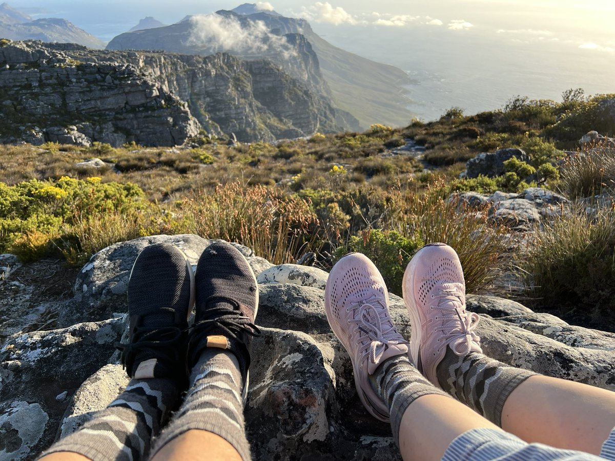 In Cape Town SA rocking our @SenSanders @DarnTough socks after hiking up Platteklip Gorge and before taking @TableMountainCa back down. Gorgeous day!