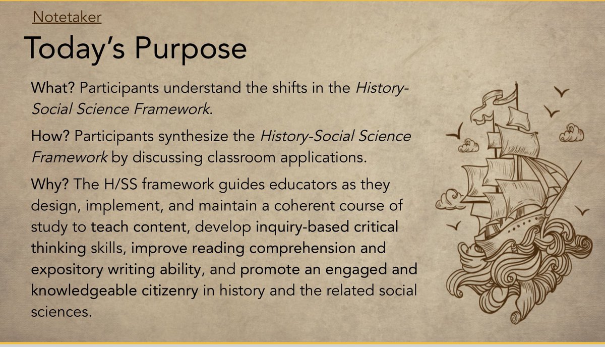 OCDEhistory's tweet photo. Phenomenal start to History/Social Science Framework professional learning with 4th grade educators @CapoUnified Honored to spend time thinking about content shifts, literacy applications, civics, and inquiry-based instruction. #bestfirstinstruction https://t.co/slJdbH47rd