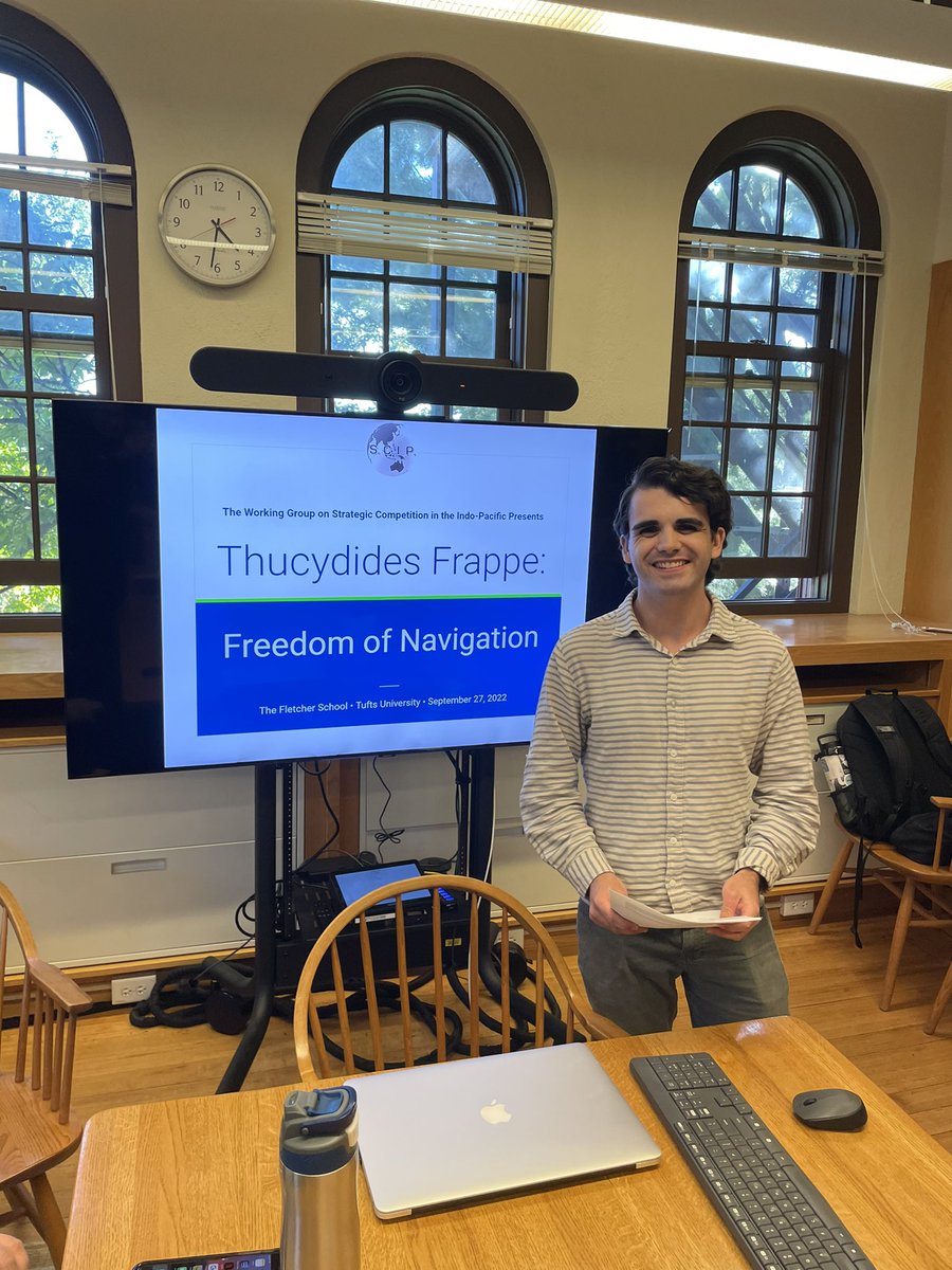 FletcherArctic's tweet photo. First Thucydides Frappe of the school year — and we’re talking FoN with the Working Group on Strategic Competition in the Indo-Pacific   #maritimesecurity #UNCLOS https://t.co/cwtBNl7Y2z