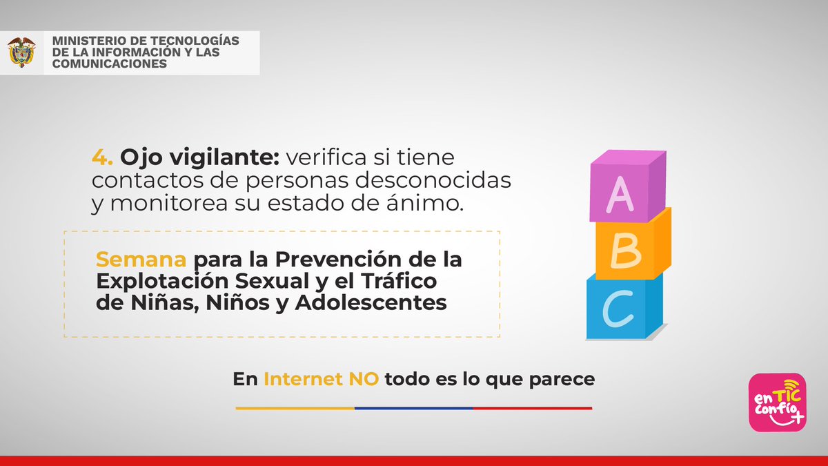 prevenir la explotación sexual infantil
Sigue las siguientes recomendaciones para fortalecer la relación con tus hijos y prevenir delitos como la explotación sexual.

#EnInternetNosCuidamos.

Juntos #ContraLaExplotaciónSexual.
bit.ly/EnInternetNoTo…