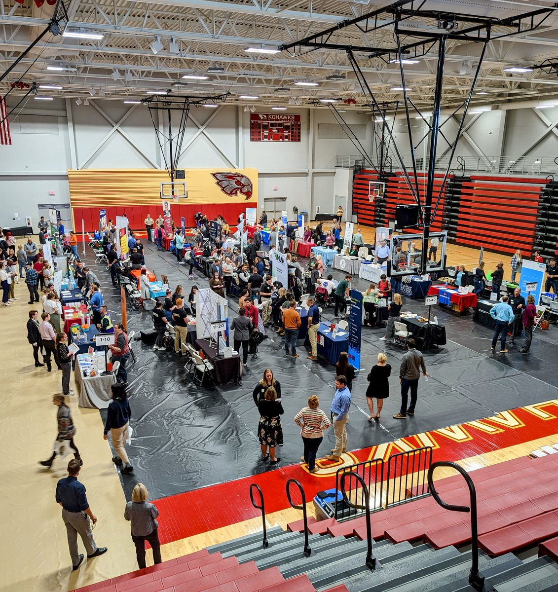 Sixty area employers flocked to Coe today for C3's career and internship fair in Kohawk Arena. Events like this make is easy for students to engage with professionals and pass along their resumes. Among the crowd were 15 Coe alumni representing their companies and organizations.