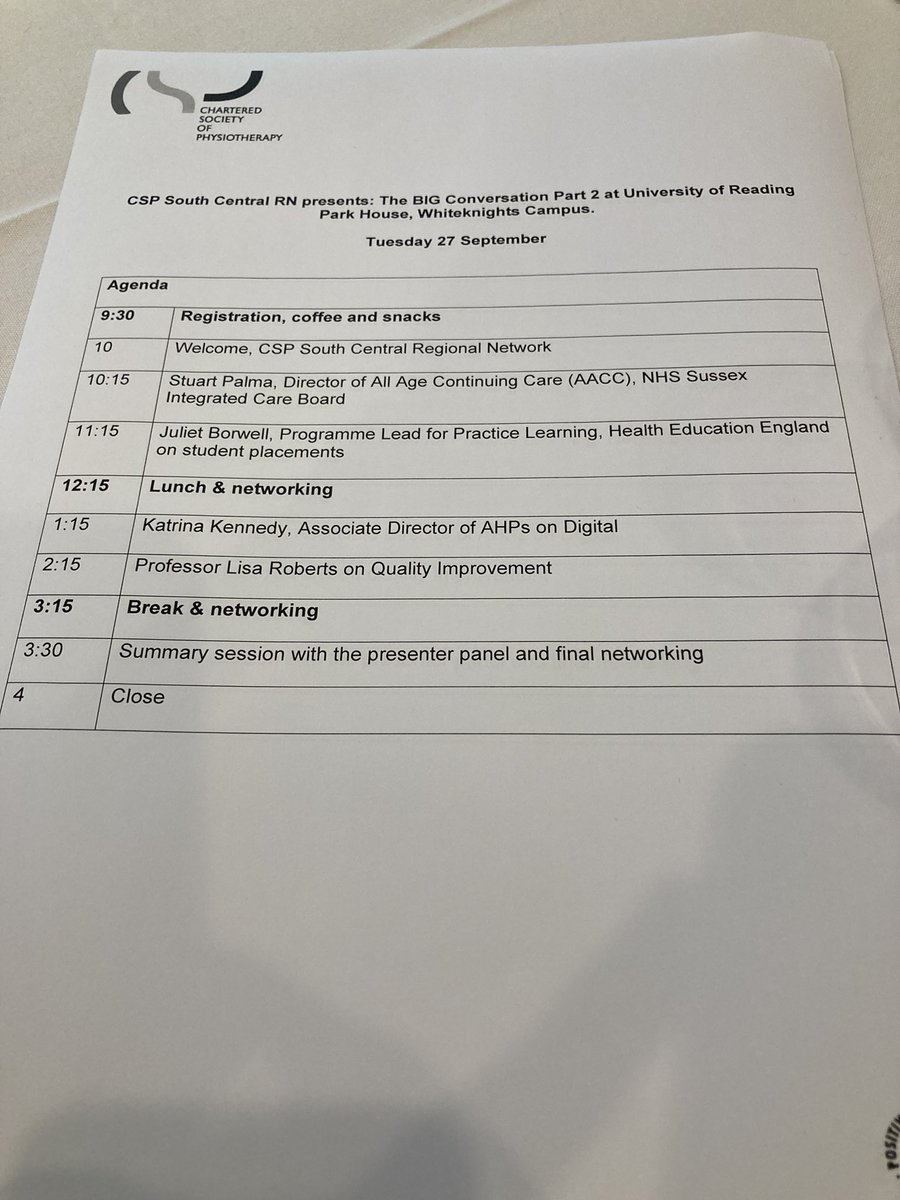 dangroves_nhs's tweet photo. Great day at @CSPsouthcentral regional network meeting today. Informative and inspiring talks from @stuartgpalma @JulietBorwell @katrinaKenn_AHP @LPhysioprof #BraveSCPhysio https://t.co/xwq9vwX9MJ