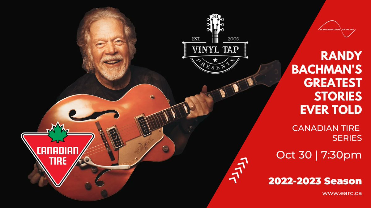 Happy Birthday to <a href="/RandysVinylTap/">Randy Bachman</a>! We're stoked to have this legend of #rock here Oct 30 sharing The Greatest Stories Ever Told: a One-Night-Only evening of untold stories &amp; songs deep from the catalog of Randy and Tal Bachman! Details at buff.ly/3UJow9m