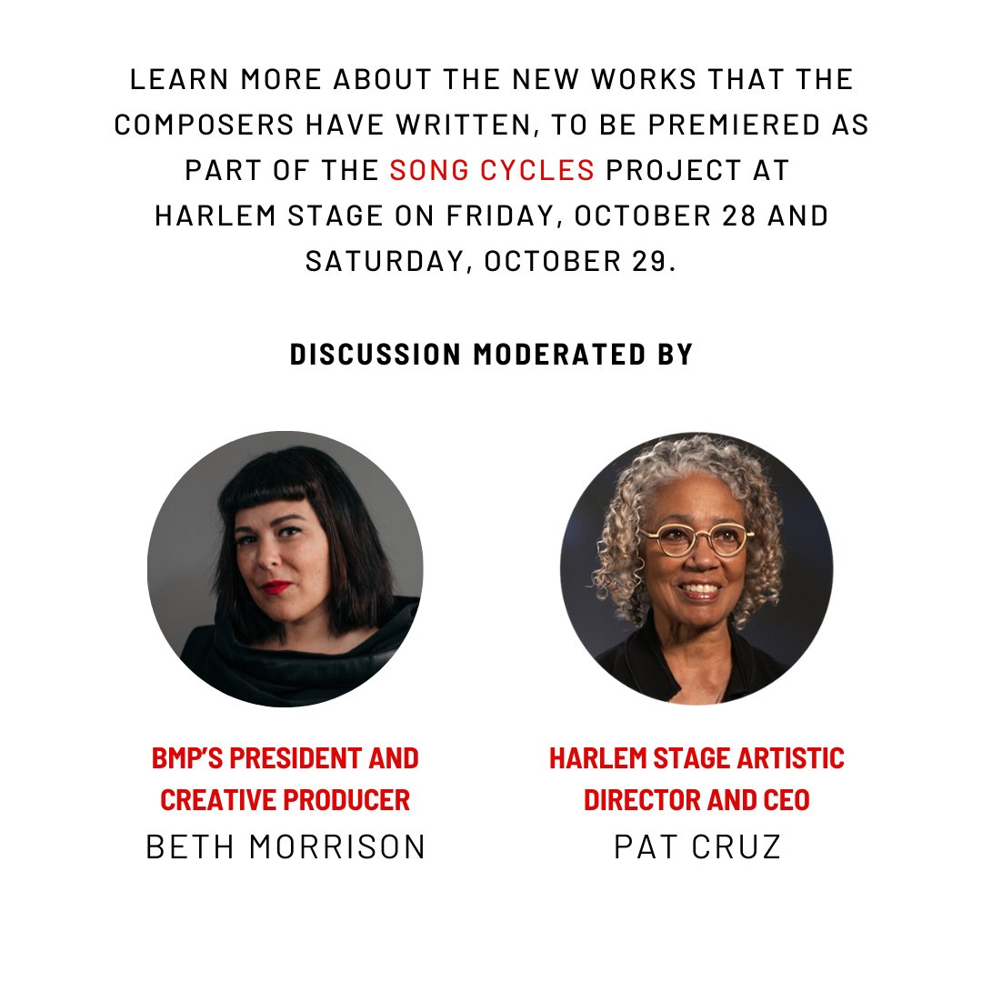 BMPOPERA's tweet photo. Join @MyHarlemStage and #BMP for a FREE Zoom conversation with #SongCycles composers @Tamar_kali @Nzou_Mambano , and #YazLancaster on October 13th.
Learn more and RSVP today! https://t.co/Fnhr1SJ0oC
#behindthescenes #BMP #HarlemStage #NewMusic https://t.co/hxAOlLWGRc