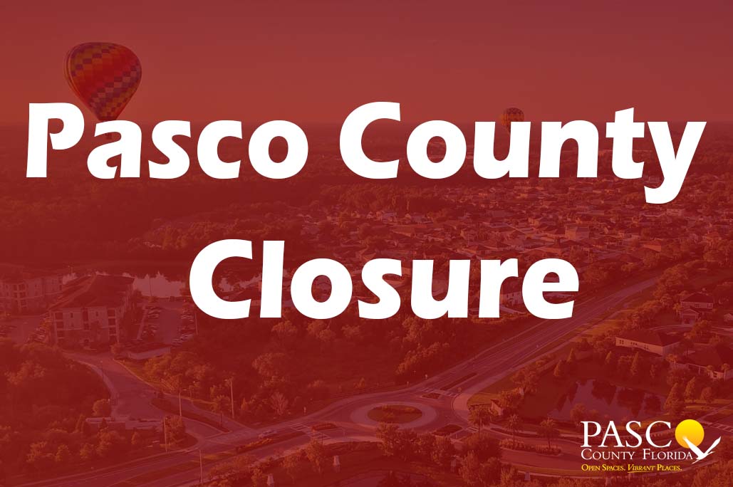 PascoExt's tweet photo. #PascoCounty Government offices will be closed September 28, and September 29, as we anticipate deteriorating weather conditions associated with #Ian. For details on service interruptions including GoPasco, trash collection, Animal Services &amp; more: https://t.co/7yqjyFHcDv https://t.co/fNL0FuNi5X