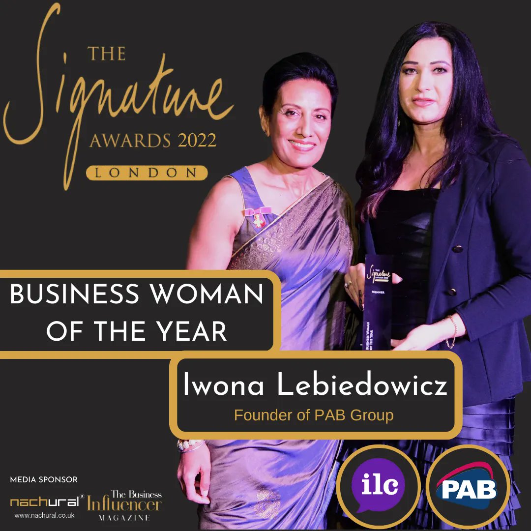 colchesterpab's tweet photo. @pabtranslation is delighted to announce …

@iwonalebiedowic has won ‘Business Woman of the Year’ at the @NachuralEvents @SignatureAward 2022!  This award is a testament to Iwona’s leadership, innovation, and demand for quality within PAB Group.

#sigslondon2022 #awards #teampab https://t.co/n56XLeNozN