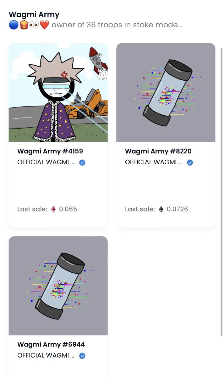 Can’t wait for what’s next 👀👀 If your into #NFTs <a href="/wagmiarmynft/">WAGMI ARMY</a> is we’re you want to be <a href="/eskyy/">esky.eth</a> has a brain of genius <a href="/elonmusk/">Elon Musk</a> hire this dude and sweep <a href="/wagmiarmynft/">WAGMI ARMY</a> loool 
#NFTCommunity 
#NFTartwork 
#NFTJapan