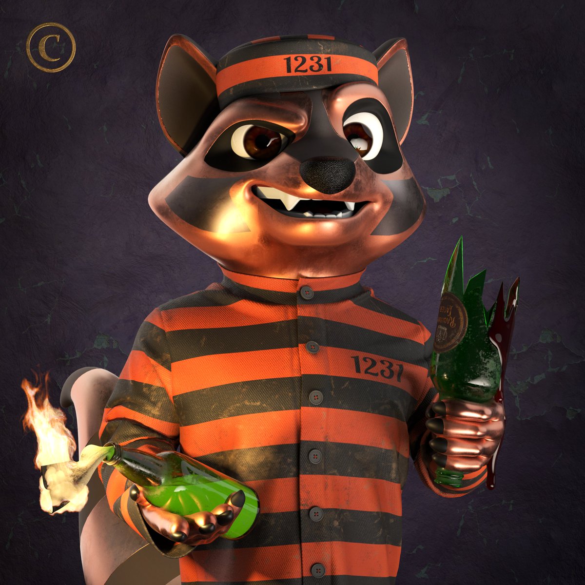 The local prison offers a school photo program each year &amp; here we have PRISONER 1231. Once a distinguished member of clergy, he now prefers to light a molotov cocktail instead of a candle🧡
Win 1x20 WL 🦝
1. Follow <a href="/RaccoonSyndicat/">Raccoon Syndicate</a>
2. Like+Retweet
3. Join discord.gg/j5ZW5uDBx3
