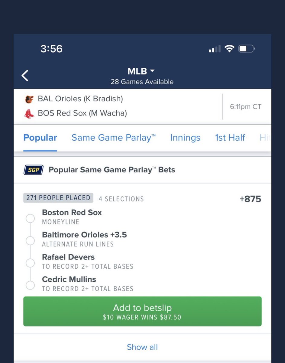 SmartPlays on Twitter "Fanduel made my SGP a popular bet on their