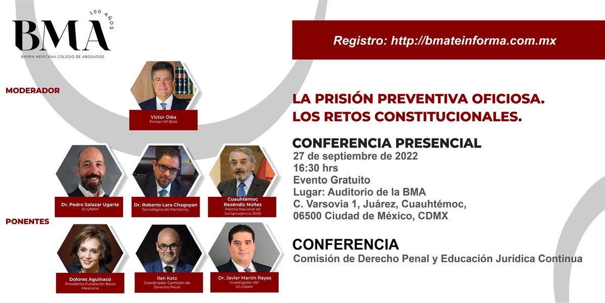 AguinacoBravo's tweet photo. Conoce más sobre el tema:
La prisión preventiva oficiosa. 
Los retos constitucionales.
Registro: https://t.co/ebWgImWPK6 https://t.co/CwBMGwO6lU