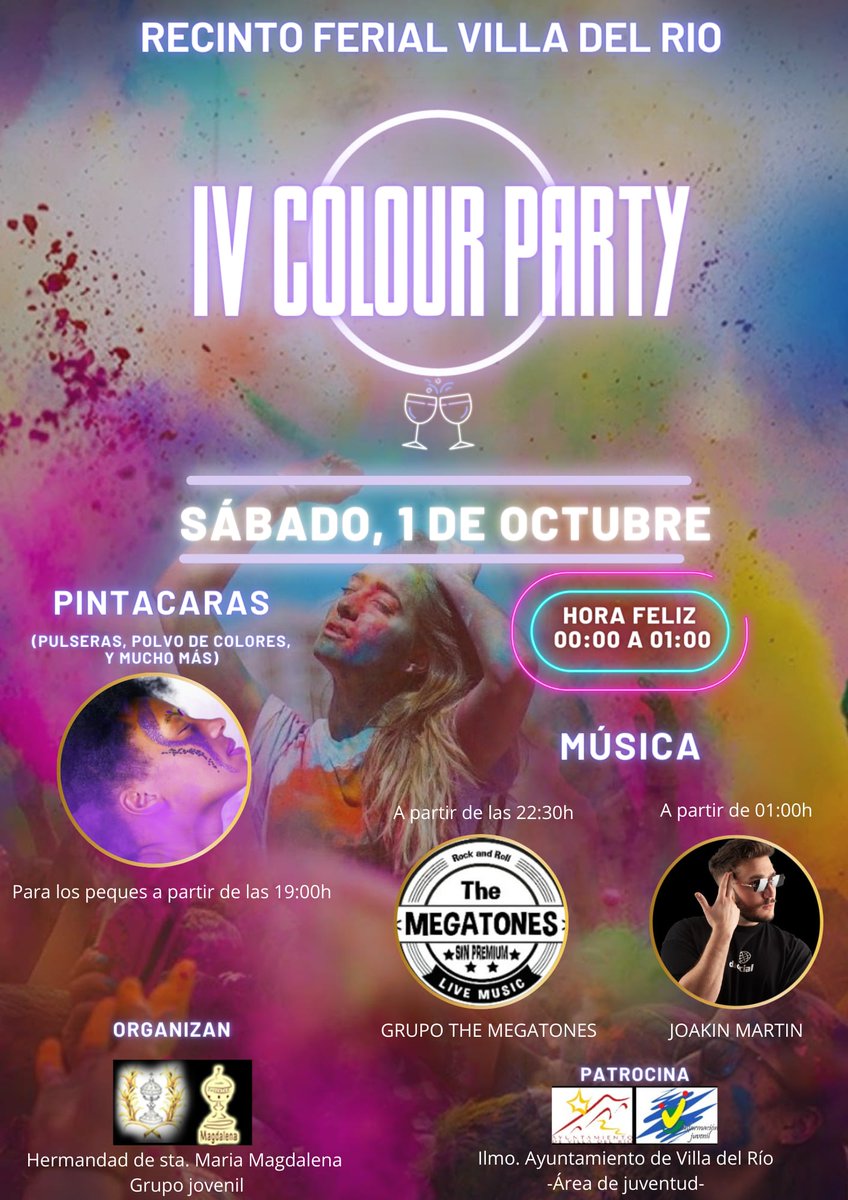 MagdalenaHdad's tweet photo. #colourparty #villadelrio #cordoba #1octubre #recintoferialvilladelrio máxima diversión @joakinmartindj @TheMegatones Participa! https://t.co/DDuRToliKM
