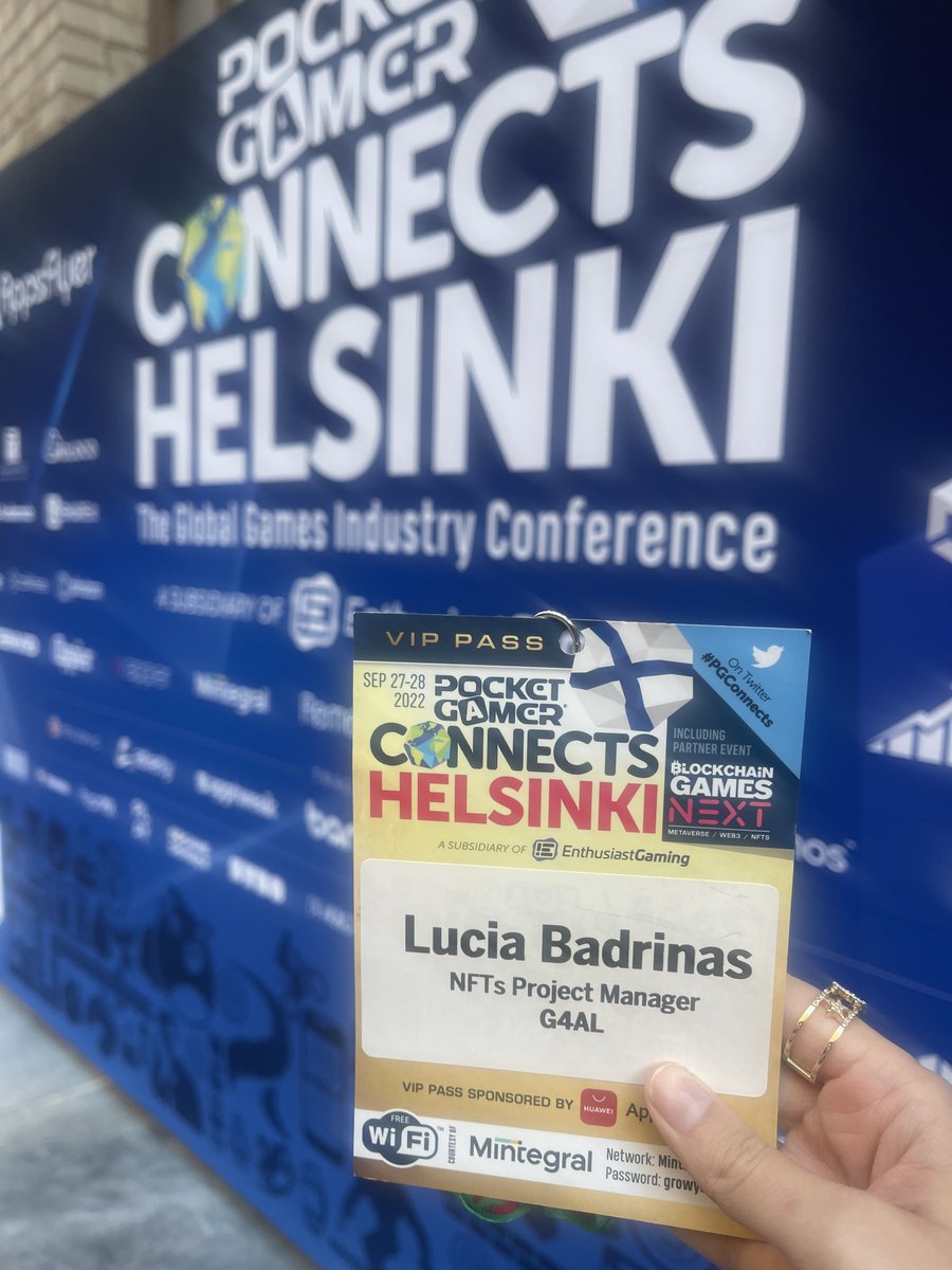 luciabavi's tweet photo. First day at @PGConnects here in Helsinki🇫🇮 
Getting so many insights from the traditional gaming industry experts.🎮
Looking forward to positioning @G4AL_Official as "The most simple, scalable layer 1 infrastructure for building web3 games"
#PGConnects #Gamers #Gamefi  #NFTs https://t.co/SevACZlnhH